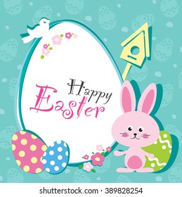 Template Easter greeting card, vector illustration