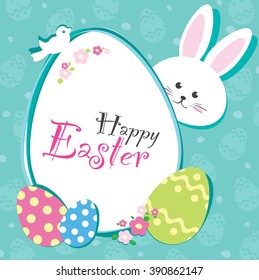 Template Easter greeting card, vector illustration