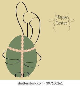 Template Easter greeting card, vector illustration