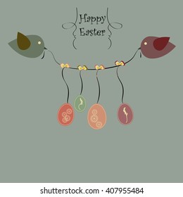 Template Easter greeting card, vector illustration
