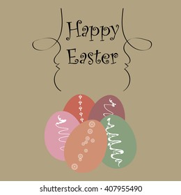 Template Easter greeting card, vector illustration