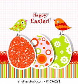 Template Easter greeting card, vector illustration