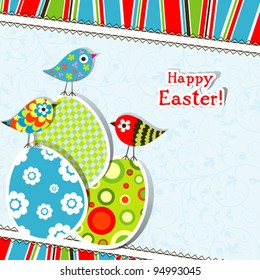 Template Easter greeting card, vector illustration