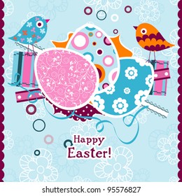 Template Easter greeting card, vector illustration