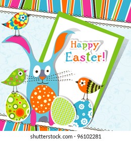 Template Easter greeting card, vector illustration