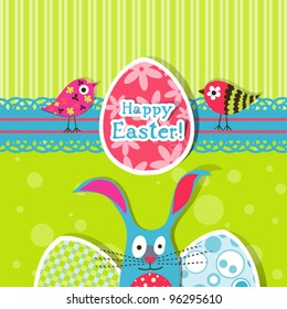 Template Easter greeting card, vector illustration