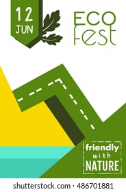 Template of eco poster/banner/flyer/cover/brouchure. Vector image.