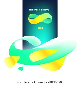 Template for eco, sun, efficiency business. Transport, ecological company use of natural resource. Concept image infinity. Power modern professional logo. Design energy logotype. Vector illustration.