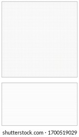 Template with editable lines and grid area for notes. Abstract editable mockup design of the note-taking grid paper.