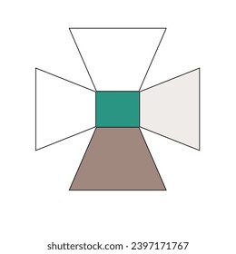 Template and Editable Vector of Flat Foldable Rectangles for Paper, Home, Architec, and Many Design Purposes Isolated on White Background
