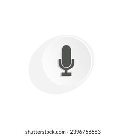Template and Editable Vector of Microphone Icon, Podcast Broadcasting Mic Logo, or Live Streaming Communication Microphone Symbol Isolated on White Circles and Background