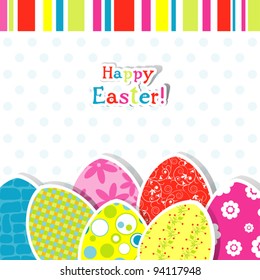 Template egg greeting card, vector illustration