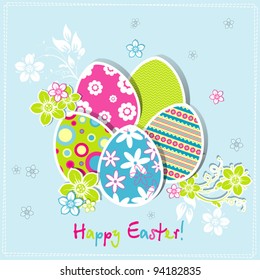 Template egg greeting card, vector illustration