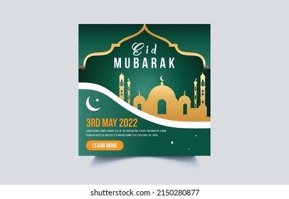 Template Eid Mubarak social media post. Social media ads banner design modern. vector illustration
