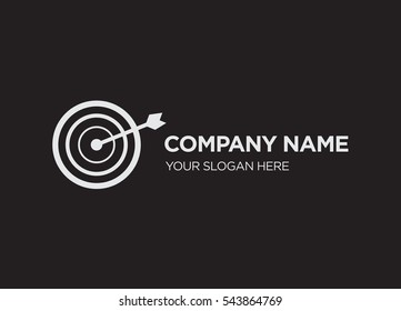 Template of elegant business logo for consulting services company with gray darts vector on black background