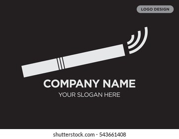 Template of elegant business logo for health care services with gray smoking vector on black background