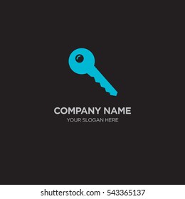 Template of elegant business logo for master services company with gray key vector on black background