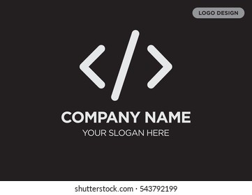 Template of elegant business logo for services company with gray more or less vector on black background