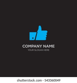 Template of elegant business logo for social media services company with gray like vector on black background