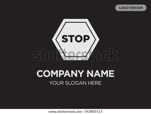 Template of elegant\
business logo for transport services company with gray stop vector\
on black background