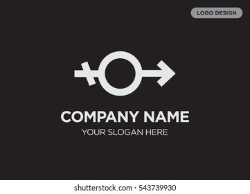 Template of elegant business logo for wedding services company with gray couple vector on black background