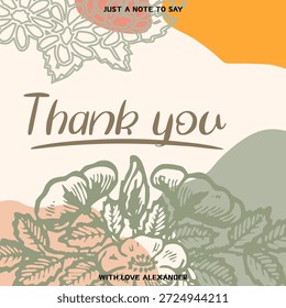 Plantilla elegante tarjeta de agradecimiento 04