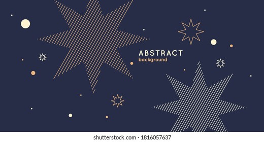 Template to embed greetings. Background with the inscription Merry Christmas. Vector illustration in flat simple style with gold lines.