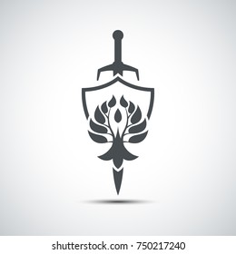 Template of an emblem of the security company.