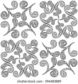 Template for embroidery and elements of interior design in the style of Art Deco. Seamless vector. Anti-stress pictures. 