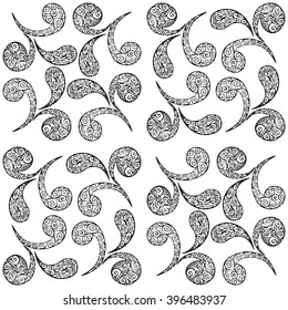 Template for embroidery and elements of interior design in the style of Art Deco. Seamless vector. Anti-stress pictures. 