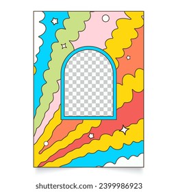 template with empty arch place,groovy vector background