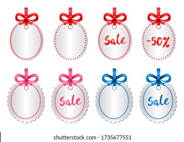 Template for empty labels and sale labels. Price tags are set. Vector illustration