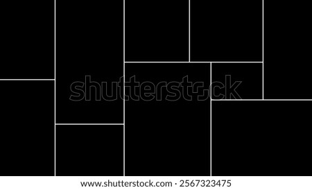 Template empty photo collage for 10 pictures. Vector presentation for images and drawings. Frames for memory. Photo frame for mood board. Retro mockup for photo.