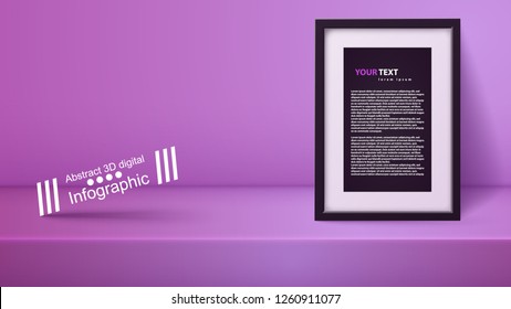 Template empty pink studio, photostudio, room Vector eps 10