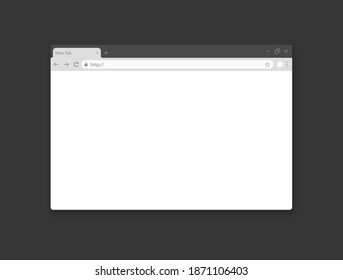 Template empty web browser page. Simple blank mockup website window. Search bar address. Vector