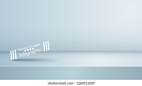 Template empty white studio, photostudio, room Vector eps 10