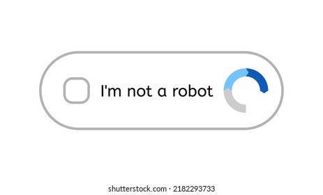 Template for entering captcha I'm not a robot. Web site protection and internet safety. Vector Illustration