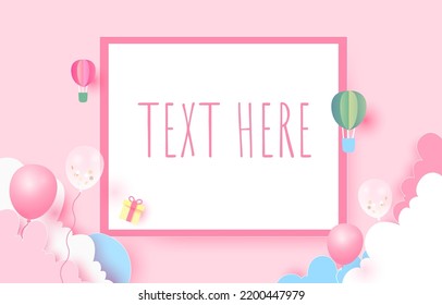Template for entering text. valentine's day. paper cut style. vector art and illustration.