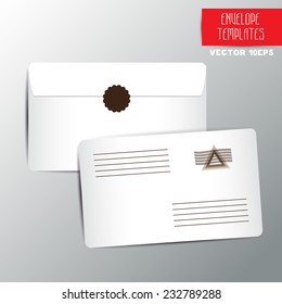 Template Envelope with a blank sheet with place for your text. Vector Elements of design templates on an isolated backdrop. Vector 10 EPS