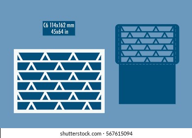 Template - envelope for laser cut. DIY laser cutting envelope. Wedding invitation envelope for cutting machine or laser cutting. Suitable for greeting cards, invitations, menus etc