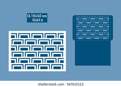 Template - envelope for laser cut. DIY laser cutting envelope. Wedding invitation envelope for cutting machine or laser cutting. Suitable for greeting cards, invitations, menus etc