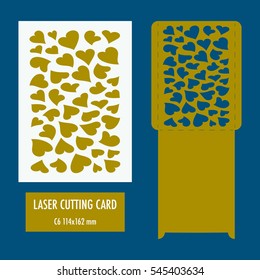 Template - envelope for laser cut. Wedding invitation envelope for cutting machine or laser cutting. Suitable for greeting cards, invitations, menu.