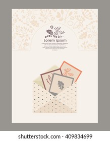 template envelope and  letterhead. note papers & scrapbook elements