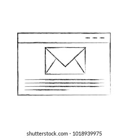 template with envelope mail isolated icon