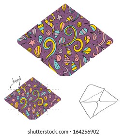 Template of envelope. Print and cut out bright envelope.