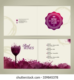 Template for event or party. Suitable for tasting events,  wine presentation, invitation or wine list. Artistic design background with stains. Vector