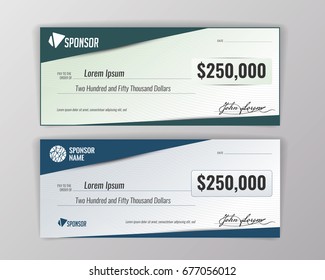 Template for event-winning check. Geometric background. Vector
