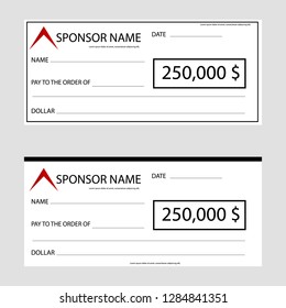 Template for event-winning check isolated on background. Vector