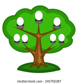 Template of family tree. Vector illustration.