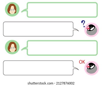 Una plantilla de faq con un veterinario y un gorrión de java